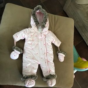 Snow Winter Suit Pink 0 - 3 month Baby Hearts Fur